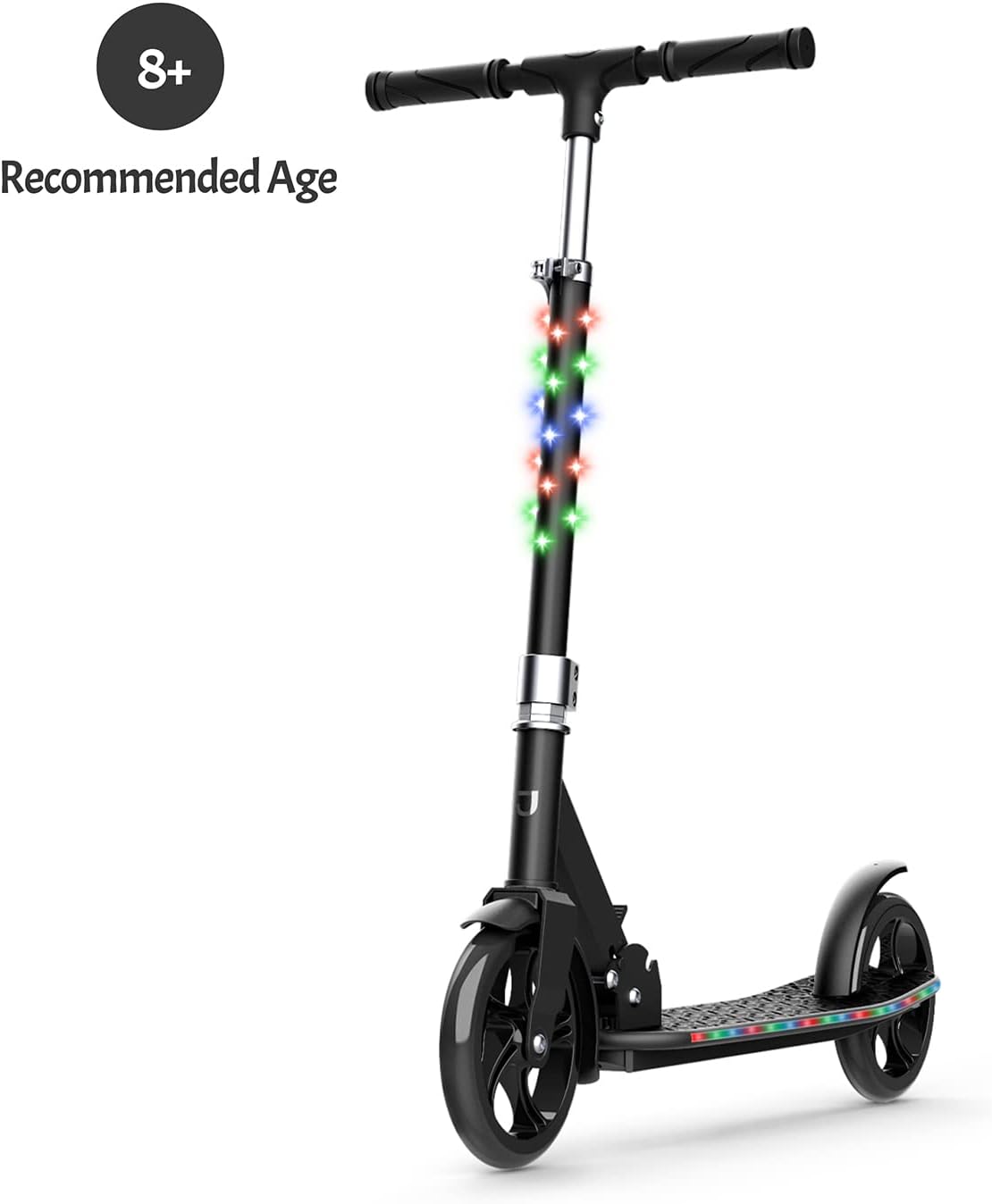 Jetson Jupiter Jumbo 2-Wheel Kick Scooter, Sturdy Wide Deck, Height Adjustable Handlebar, Rear Brake, Easy-Folding Mechanism, 8 inch wheels