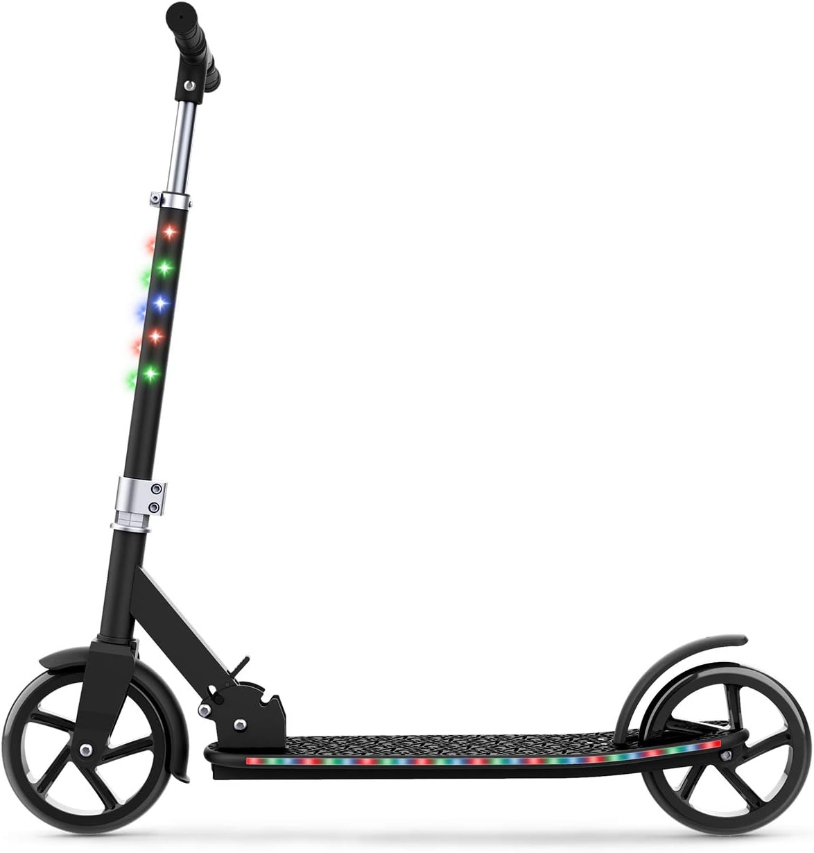 Jetson Jupiter Jumbo 2-Wheel Kick Scooter, Sturdy Wide Deck, Height Adjustable Handlebar, Rear Brake, Easy-Folding Mechanism, 8 inch wheels