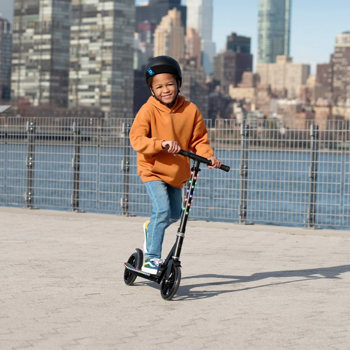 Jetson Jupiter Jumbo 2-Wheel Kick Scooter, Sturdy Wide Deck, Height Adjustable Handlebar, Rear Brake, Easy-Folding Mechanism, 8 inch wheels