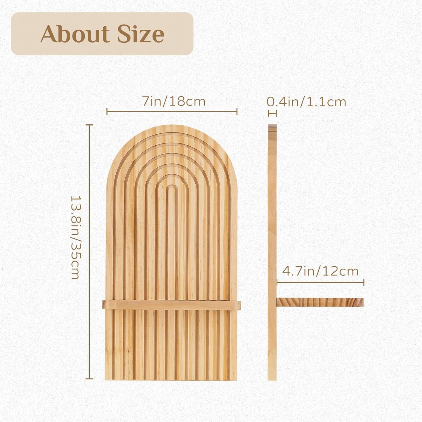 Boho Wall Decor Set of Two - Natural Modern Minimalist Mid Century Wall Candle Holder for Living Room - Wood Bohemian Decor for Bathroom Nursery Bedroom